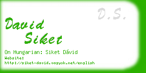 david siket business card